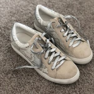 snakeskin sneakers with star